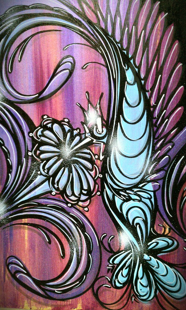 humming bird with headphones